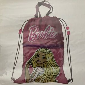 Barbie Pink Drawstring Bag with Character Design